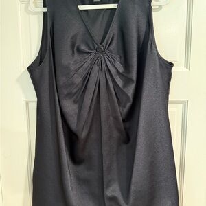 Black Ruched Sleeveless Blouse